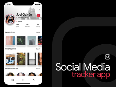 Dribbble Shot app app concept app design app feed app tracker dashboard ui follow tracking followers social media social media analytics social media app social media banner social media design social media graphics social tracker
