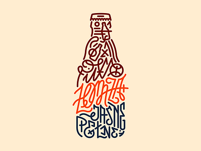 Bottle Typography | Łomża Jasne Pełne beer bottle calligraphy graphic poster typography