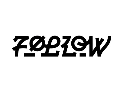 Follow typography bw follow letters logotype type typography