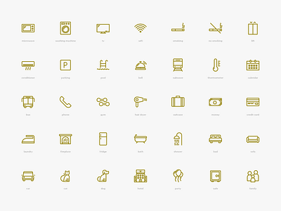 Amenities Icons Pack by Andrei Rudenko on Dribbble