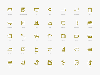 Amenities Icons Pack amenities elements envato icons icons pack outline