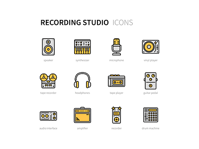 Recording Studio Icons