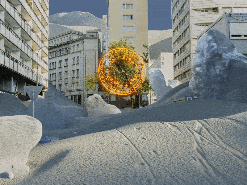 Warsaw city center under sand sigil sand bag tree backstreet hdri bmpc4k motiontracking matchmoving compositing cgi 3d blender3d blender warsaw