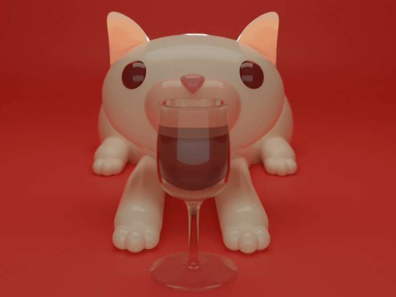 Tension 3d animation blender cat render wine