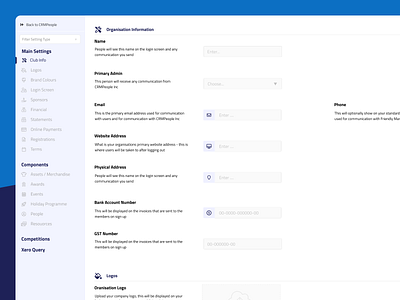 CRM Settings configuration design settings ui ux ux design