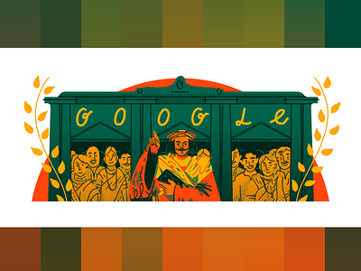 Google Doodle - Raja Ram Mohan Roy google doodle google india illustration lettering raja ram mohan roy