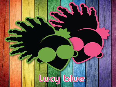 Lucy blue afro punk alien branding enamel pins graphic design logo