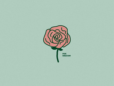 Portland Rose badge branding flower illustration oregon portland rose