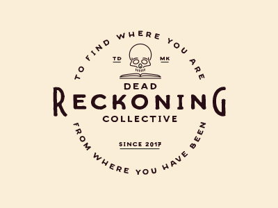 Dead Reckoning Collective Design badge branding debut logo patch skull typography