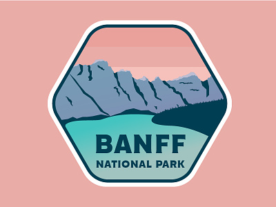 Banff National Park Badge badge badge challenge banff canada illustration lake mountains national park outdoors park patch typography