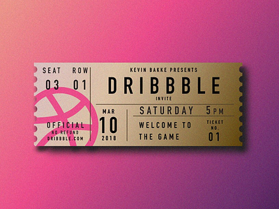1 invite! branding color dribbble gradient illustration invitation invite logo ticket typography