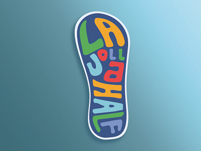 La Jolla Half Sticker color illustration marathon retro running sticker typography