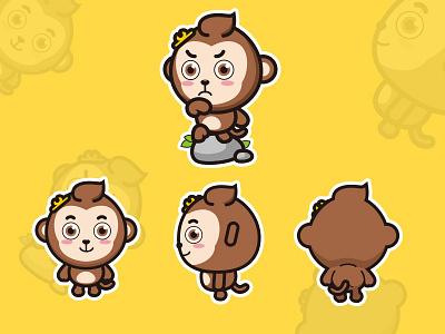 2 cartoon monkey