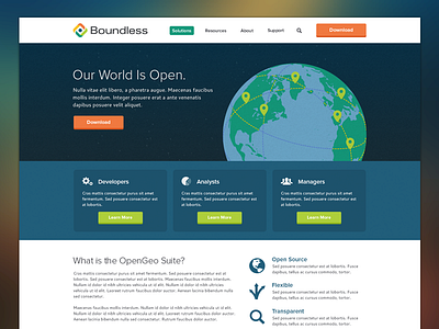 Boundless color earth flat geospatial illustration opensource space website