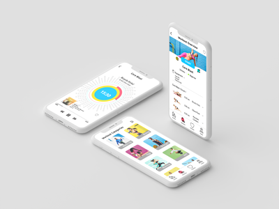 Fitness App Concept colorful fitness ios mobile app ui ux