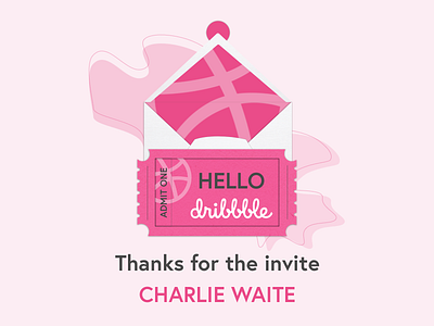 Hello dribbble! debut hello dribbble invite pink
