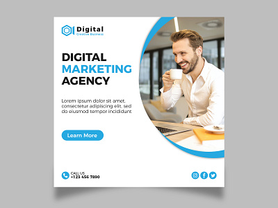 Digital Marketing Social Media Post Template marketing media