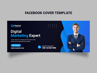 Digital marketing corporate social media Facebook cover template banner
