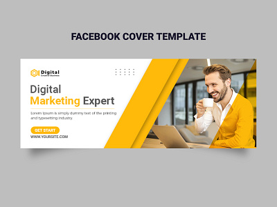 Digital marketing corporate social media Facebook cover template