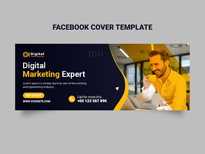 Digital marketing corporate social media Facebook cover template