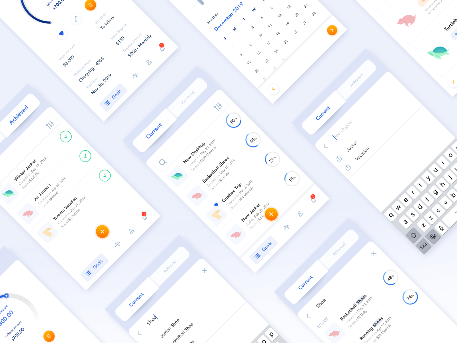 Financial Goals Management App Screens by Dai Nguyen on Dribbble