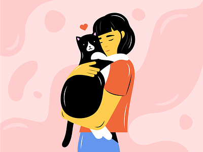 my chunky valentine cat illustration valentinesday