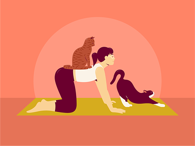 stay home pt.2 cat graphicdesign illustration yoga