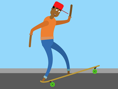 Longboarding - Manual aftereffects animation character design flat design illustration km longboard motion graphics rubberhose skate vector