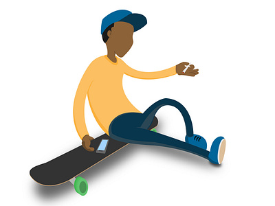 Longboard & Chill character design flat design illustration longboard skate vector
