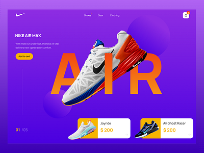 Nike Homepage Concept brand clean design gradient gradient color gradient design nike nike air max ui uidesign ux