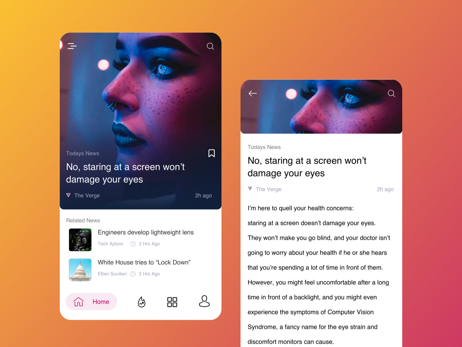 News App Design Concept by Ameya on Dribbble