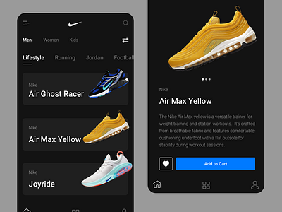 Concept Design For Nike Mobile App