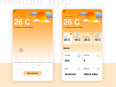 Weather App app clean design illustration simple typography ui uidesign ux