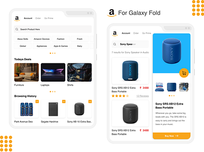 Amazon App for Galaxy Fold app brand clean design simple ui uidesign ux
