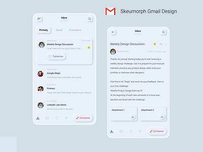 Skeuomorph Gmail Design