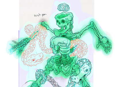 Gummy Dumby Skeleton art character design character series graphic arts illustration process wip