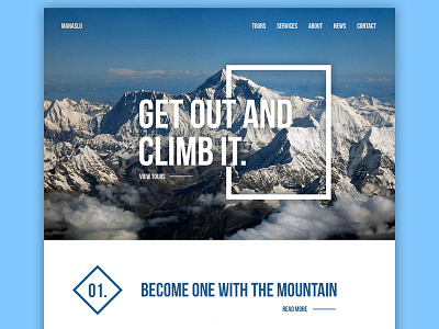 Mount Manaslu Website adobe photoshop design designer illustration mountain nepal ui ux web web ui webdesign