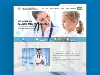 Reimagining 'Gandaki Medical College Website' adobe photoshop creative designer design designer hospital website nepal ui uidesign uiinspirations ux web designer