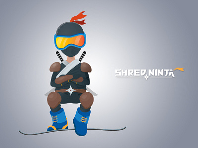 Shred Ninja illustration ninja ski snow sports