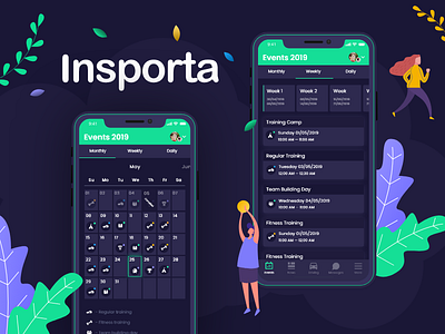 Insporta mobile app