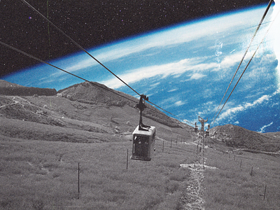 Trebevic Cable Car/ Earth Horizon art bosnia bosniaandherzegovina collage cosmos illustration sarajevo space surrealism universe