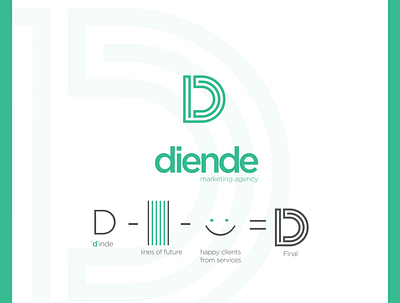 Diende Marketing Agency app architecture design art design drawing illustration logo logo designed for logo designed for minimal minimalis minimalist minimalist logo simple sketch space swizterland vector