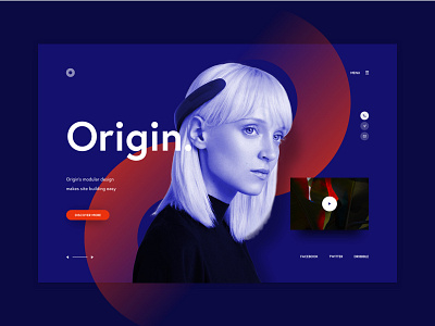 Origin. clean creative design interface landing page minimal ui ui design web web design website