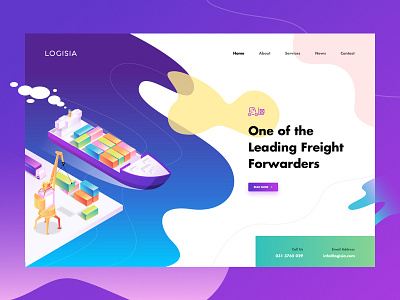 Logisia - Logistic Landing Page creative design gradient interface isometric landing page minimal ui ui design web web design website