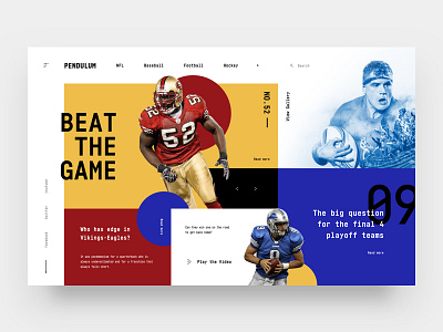 Pendulum. UI 001 design interface landing page minimal mondrian sport ui ui design web web design website