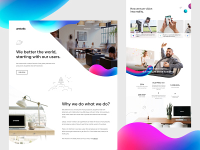 Unstatic Landing Page clean company creative design gradient interface landing page minimal ui user interface web web design web interface website