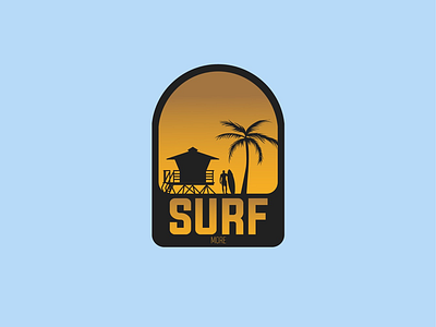 Surf More. artwork badge branding design illustration logo sea surfing