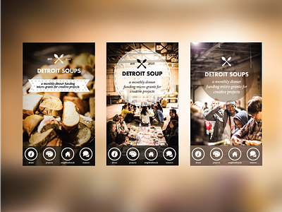 Detroit Soup iPhone App app event food ios iphone non profit photo background simple ui user interface