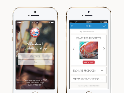 Seafood Ordering App V1 app ios iphone restaurant ui ux