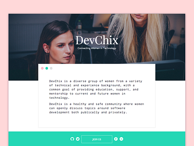 DevChix Marketing Site landing marketing website